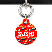 Bailey And Bone Pet Tag Red Sushi Pattern Pet Tag