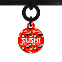 Bailey And Bone Pet Tag Red Sushi Pattern Pet Tag