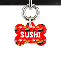 Bailey And Bone Pet Tag Red Sushi Pattern Pet Tag