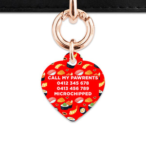 Bailey And Bone Pet Tag Red Sushi Pattern Pet Tag