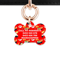 Bailey And Bone Pet Tag Red Sushi Pattern Pet Tag