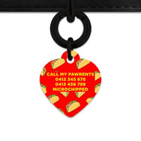 Bailey And Bone Pet Tag Red Taco Pattern Pet Tag