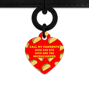 Bailey And Bone Pet Tag Red Taco Pattern Pet Tag