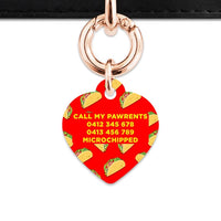 Bailey And Bone Pet Tag Red Taco Pattern Pet Tag