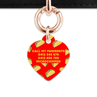 Bailey And Bone Pet Tag Red Taco Pattern Pet Tag