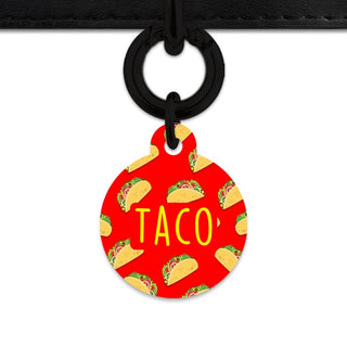 Bailey And Bone Pet Tag Red Taco Pattern Pet Tag