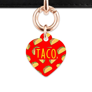 Bailey And Bone Pet Tag Red Taco Pattern Pet Tag