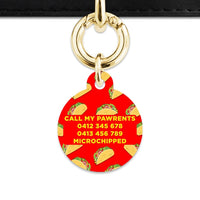 Bailey And Bone Pet Tag Red Taco Pattern Pet Tag