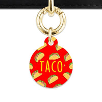 Bailey And Bone Pet Tag Red Taco Pattern Pet Tag