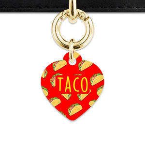 Bailey And Bone Pet Tag Red Taco Pattern Pet Tag