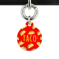 Bailey And Bone Pet Tag Red Taco Pattern Pet Tag