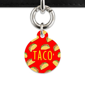 Bailey And Bone Pet Tag Red Taco Pattern Pet Tag