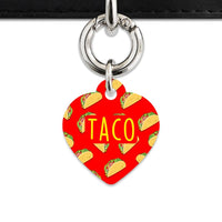 Bailey And Bone Pet Tag Red Taco Pattern Pet Tag