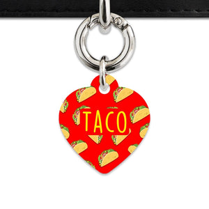 Bailey And Bone Pet Tag Red Taco Pattern Pet Tag