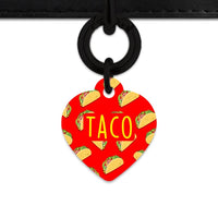 Bailey And Bone Pet Tag Red Taco Pattern Pet Tag