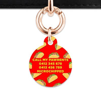 Bailey And Bone Pet Tag Red Taco Pattern Pet Tag