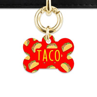 Bailey And Bone Pet Tag Red Taco Pattern Pet Tag