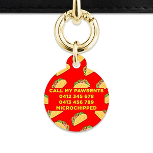 Bailey And Bone Pet Tag Red Taco Pattern Pet Tag