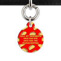 Bailey And Bone Pet Tag Red Taco Pattern Pet Tag