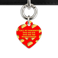 Bailey And Bone Pet Tag Red Taco Pattern Pet Tag