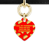Bailey And Bone Pet Tag Red Taco Pattern Pet Tag
