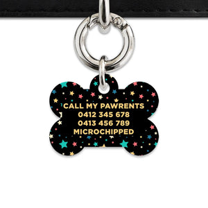 Bailey And Bone Pet Tag Retro Pastel Stars Pet Tag