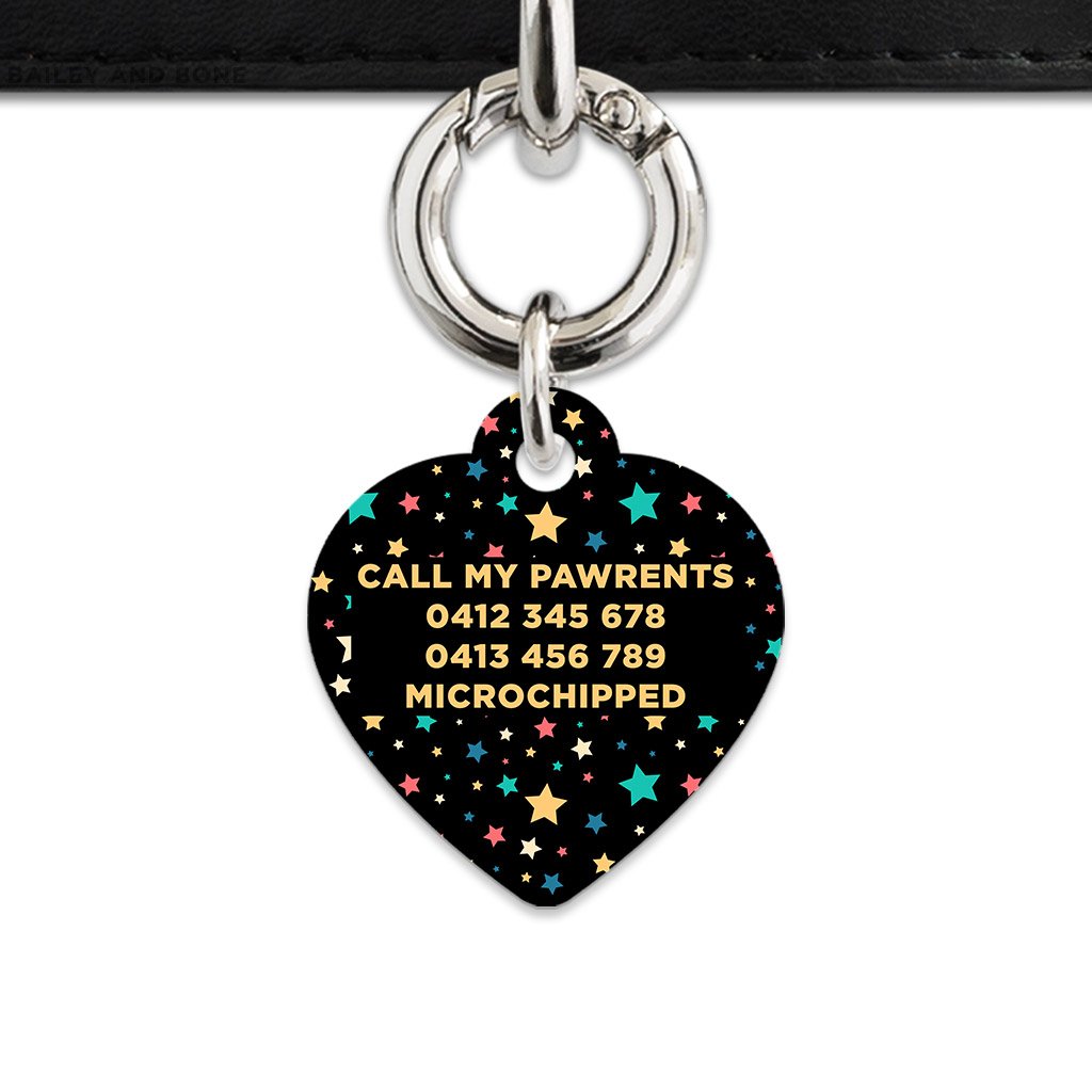 Bailey And Bone Pet Tag Retro Pastel Stars Pet Tag