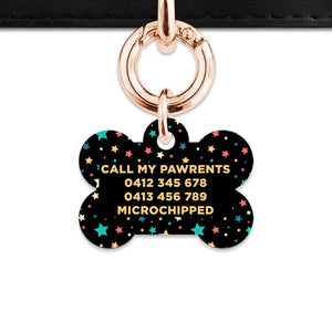 Bailey And Bone Pet Tag Retro Pastel Stars Pet Tag