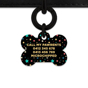 Bailey And Bone Pet Tag Retro Pastel Stars Pet Tag