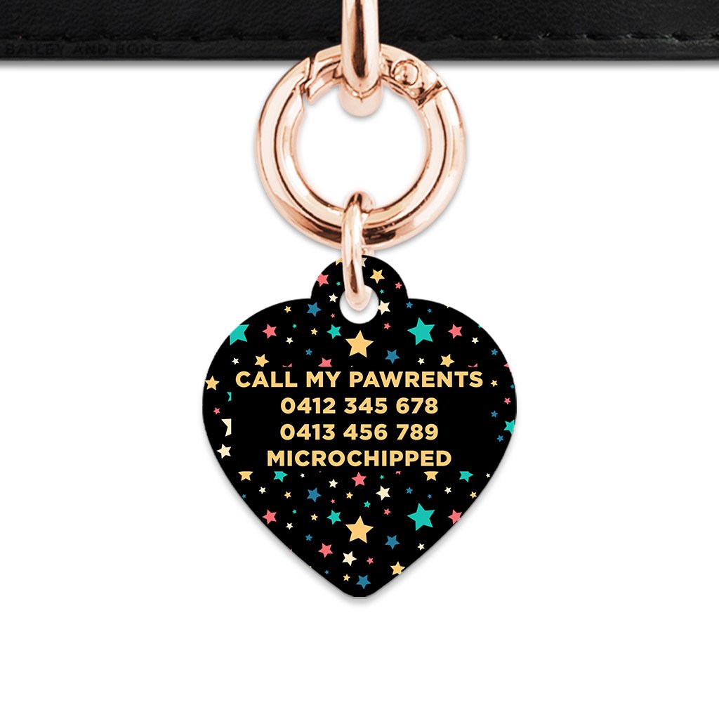 Bailey And Bone Pet Tag Retro Pastel Stars Pet Tag