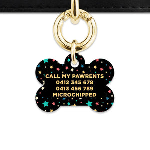 Bailey And Bone Pet Tag Retro Pastel Stars Pet Tag