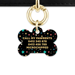 Bailey And Bone Pet Tag Retro Pastel Stars Pet Tag