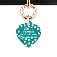 Bailey And Bone Pet Tag Teal Daisy Pattern Pet Tag