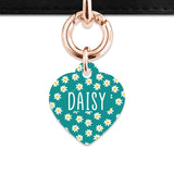 Bailey And Bone Pet Tag Teal Daisy Pattern Pet Tag
