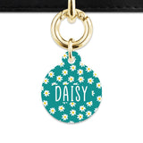 Bailey And Bone Pet Tag Teal Daisy Pattern Pet Tag