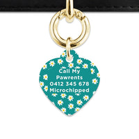 Bailey And Bone Pet Tag Teal Daisy Pattern Pet Tag