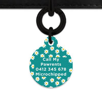 Bailey And Bone Pet Tag Teal Daisy Pattern Pet Tag