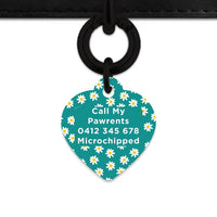 Bailey And Bone Pet Tag Teal Daisy Pattern Pet Tag