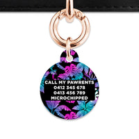 Bailey And Bone Pet Tag Tropical Neon Flowers Pet Tag