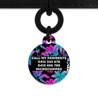 Bailey And Bone Pet Tag Tropical Neon Flowers Pet Tag