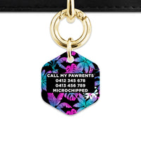 Bailey And Bone Pet Tag Tropical Neon Flowers Pet Tag
