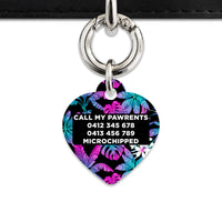 Bailey And Bone Pet Tag Tropical Neon Flowers Pet Tag
