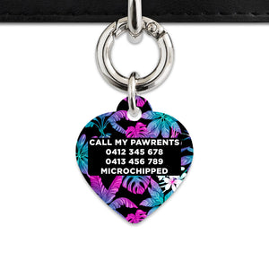 Bailey And Bone Pet Tag Tropical Neon Flowers Pet Tag