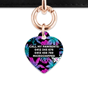 Bailey And Bone Pet Tag Tropical Neon Flowers Pet Tag
