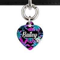 Bailey And Bone Pet Tag Tropical Neon Flowers Pet Tag