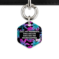 Bailey And Bone Pet Tag Tropical Neon Flowers Pet Tag