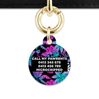 Bailey And Bone Pet Tag Tropical Neon Flowers Pet Tag