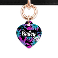 Bailey And Bone Pet Tag Tropical Neon Flowers Pet Tag