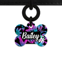 Bailey And Bone Pet Tag Tropical Neon Flowers Pet Tag