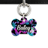 Bailey And Bone Pet Tag Tropical Neon Flowers Pet Tag